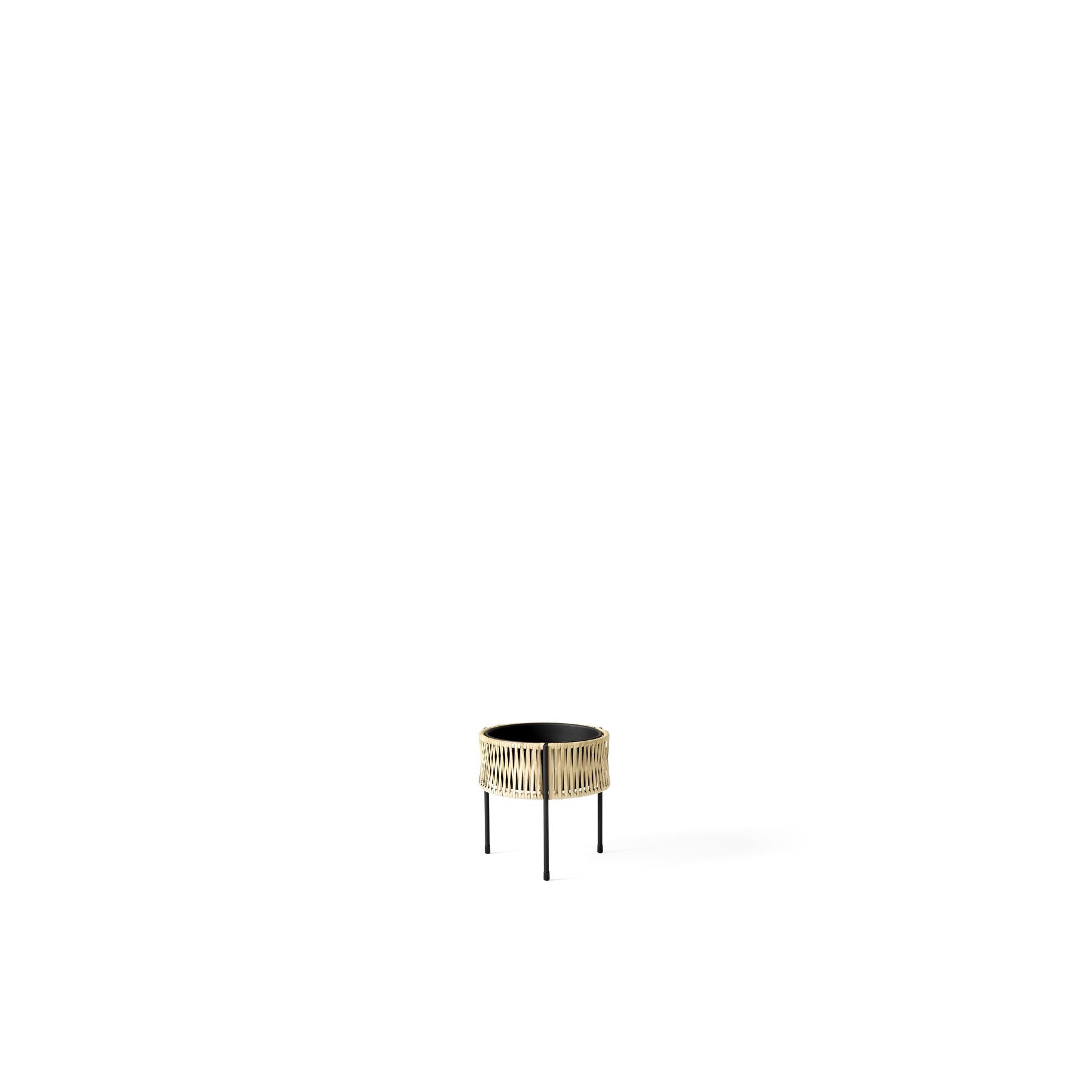 Audo Copenhagen Umanoff plantenbak Ø27 zwart|rattan
