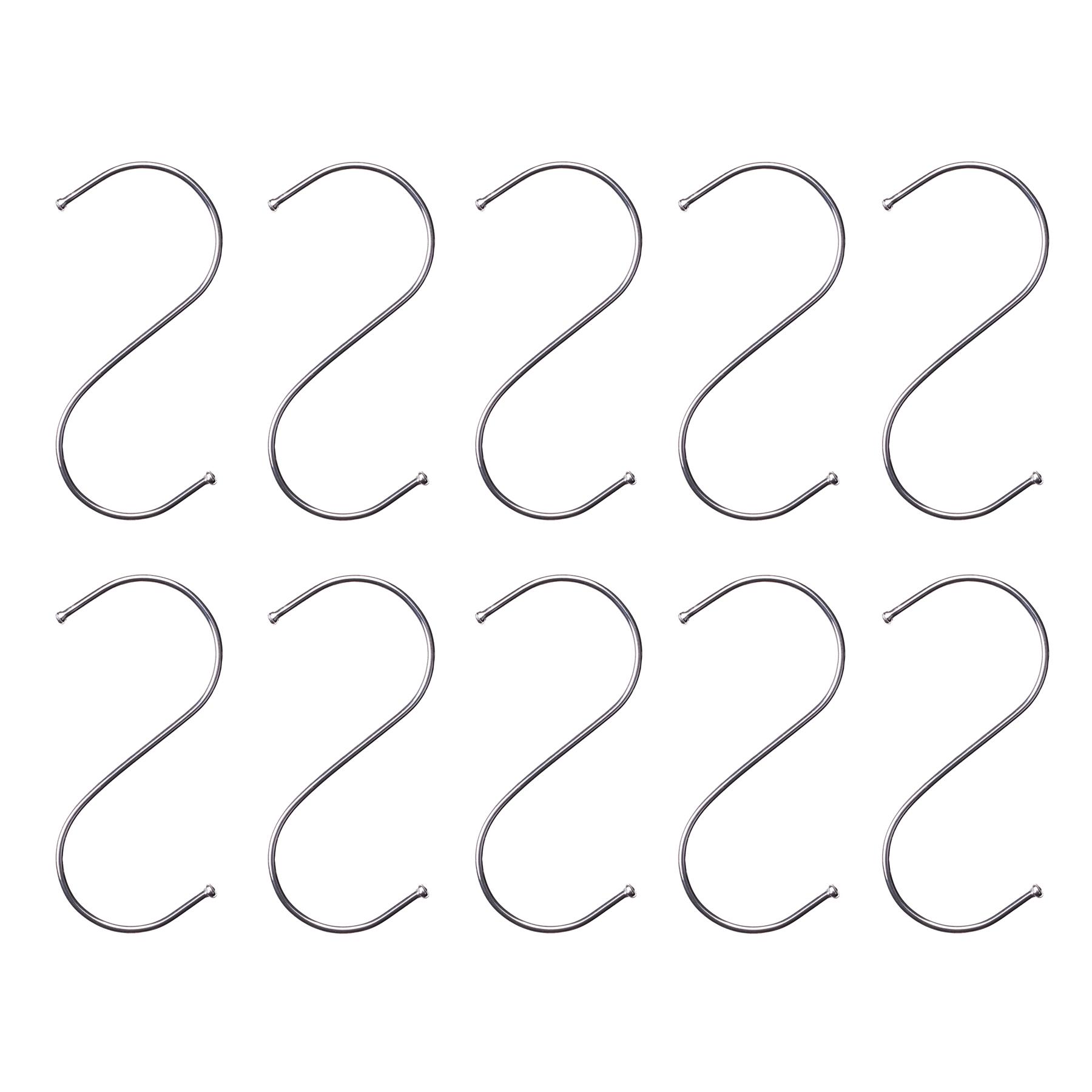 QUVIO Ophanghaken - RVS - Zilver - L - 12 cm (h) - 10 stuks