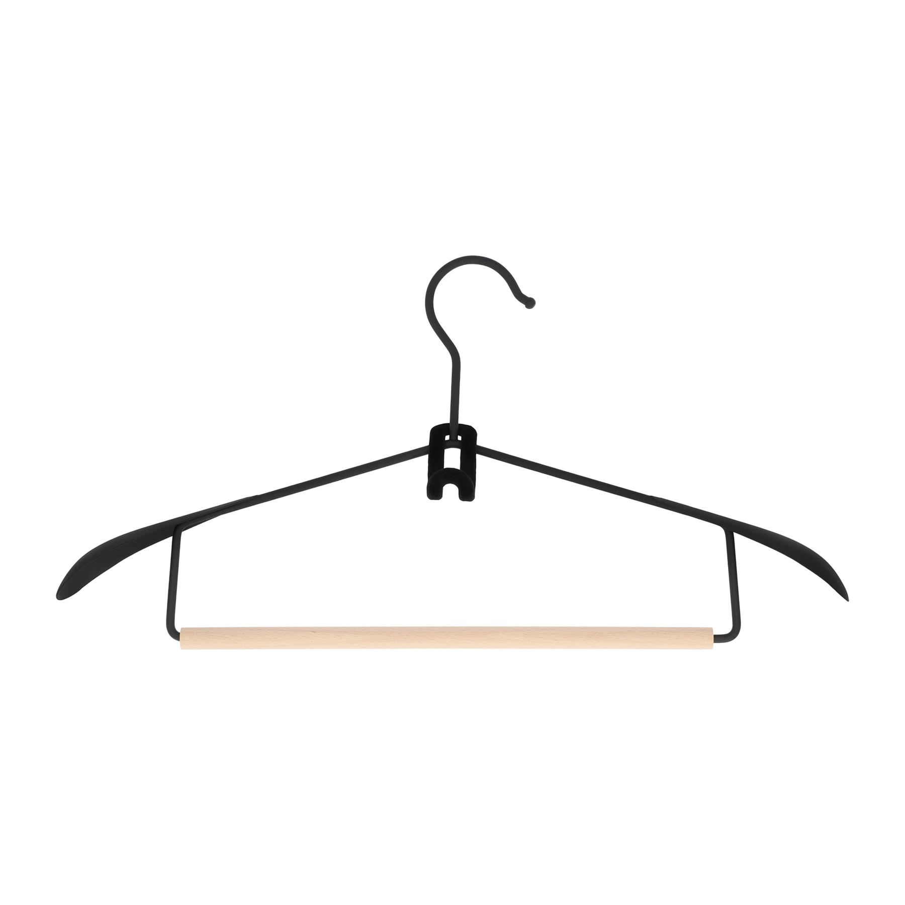 QUVIO Kledinghanger organizer - Set van 10 - Zwart
