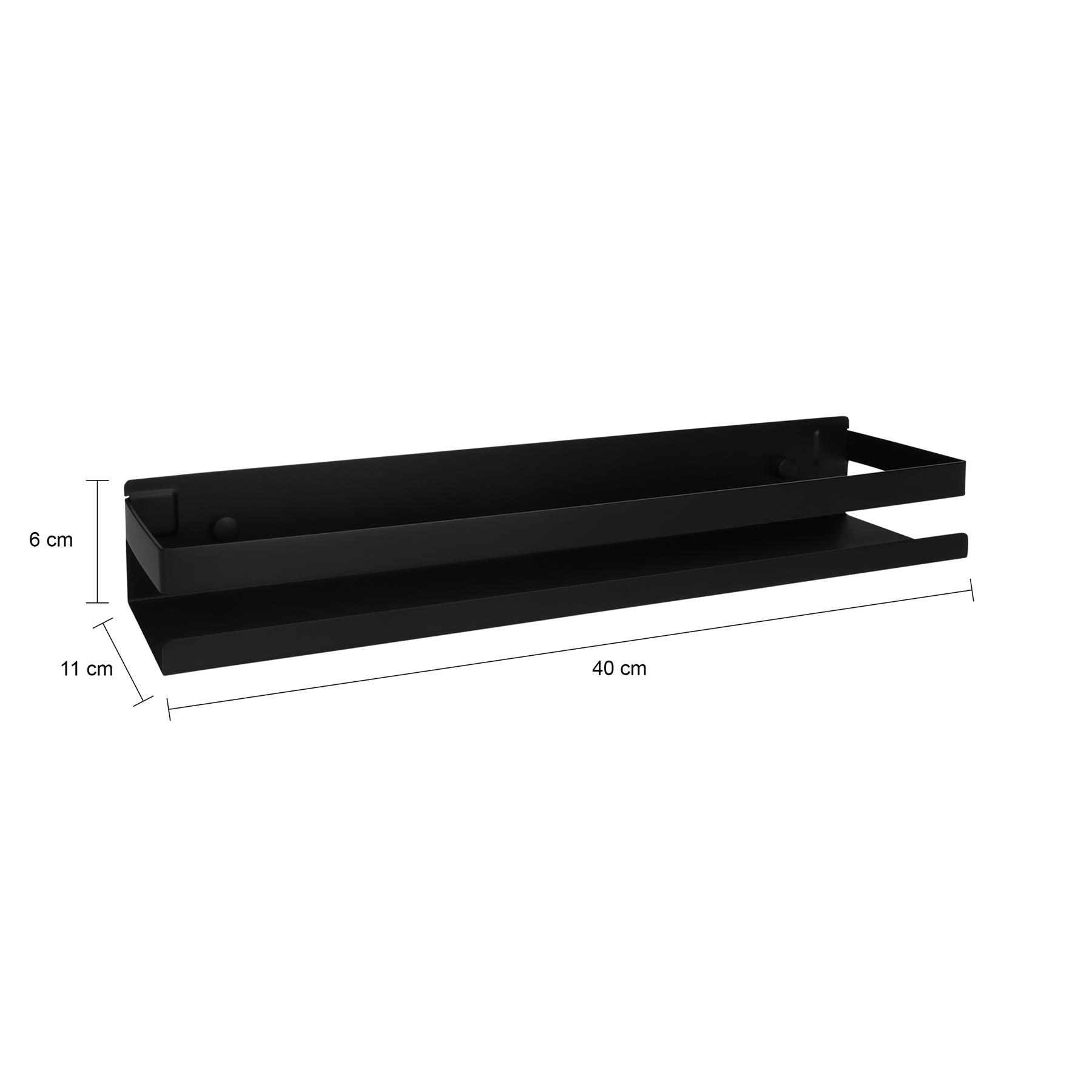 QUVIO Badkamerplank - 40 cm - Metaal - Zwart