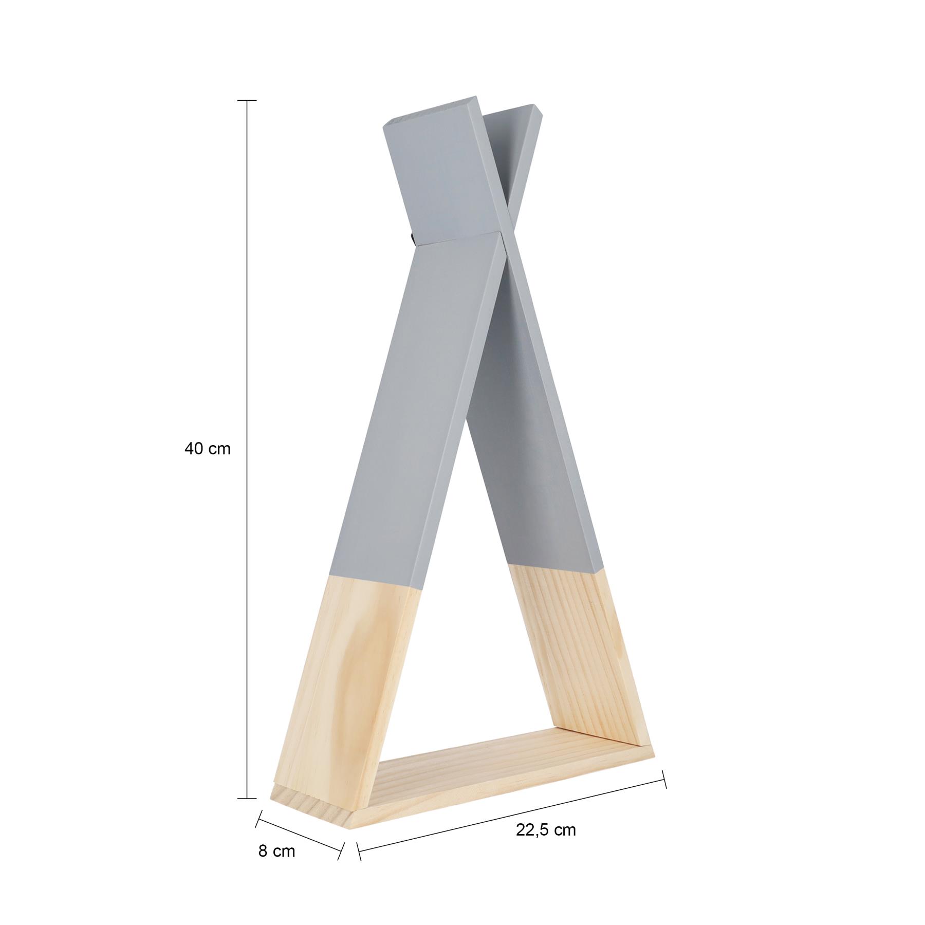 QUVIO Wandplank driehoek -Hout - Grijs