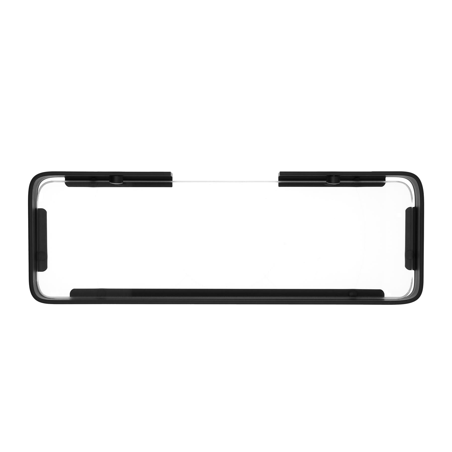 QUVIO Badkamer plank - 35 cm - Metaal en Glas - Zwart