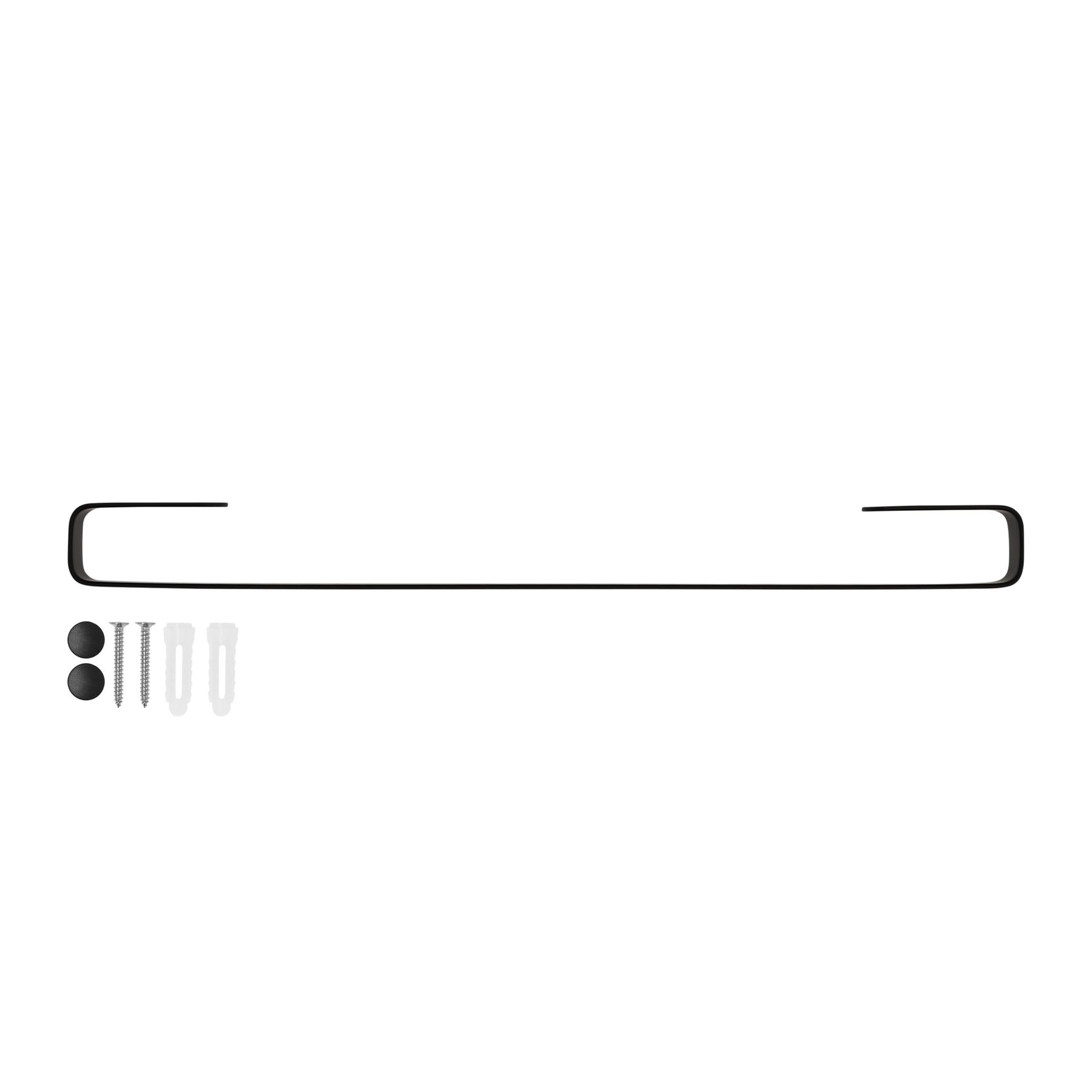 QUVIO Handdoekhouder hoekige smalle stang - Zwart - 40 cm