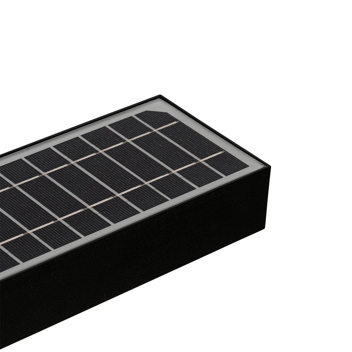 QAZQA Buiten wandlamp zwart met dimlicht en sensor op solar - Kayo