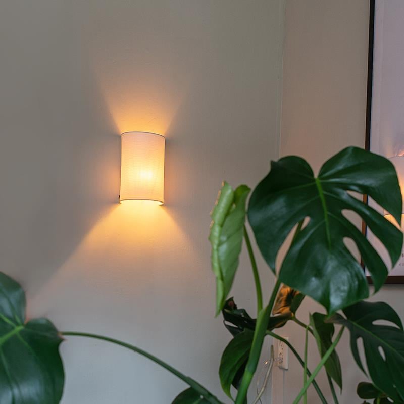 QAZQA Smart wandlamp wit incl. Wifi A60 - Simple Drum Jute