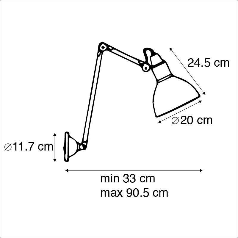 QAZQA Smart wandlamp zwart verstelbaar incl. Wifi A60 - Wye