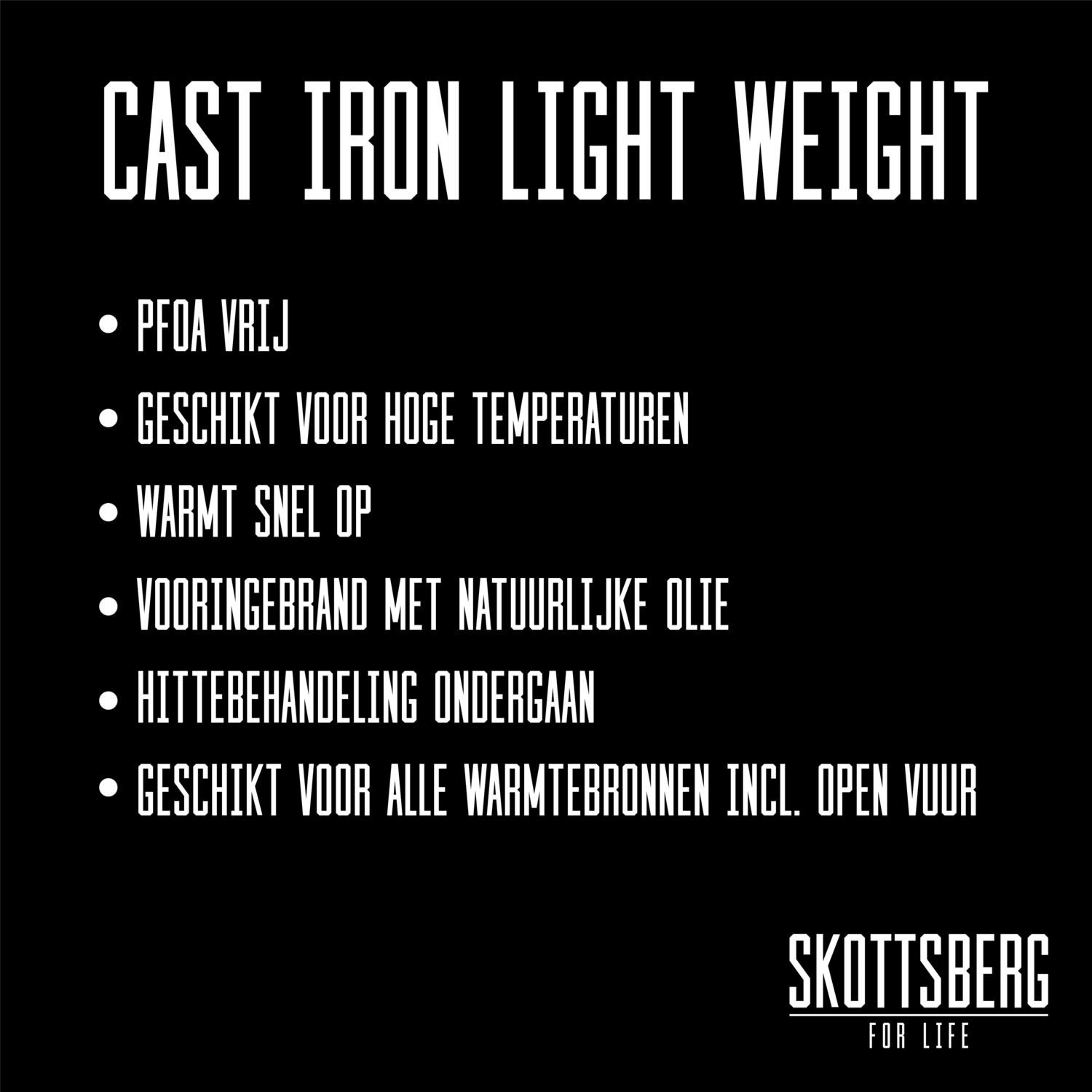 Skottsberg Koekenpan Gietijzer 24 cm Cast Iron - alle warmtebronnen - Inductie