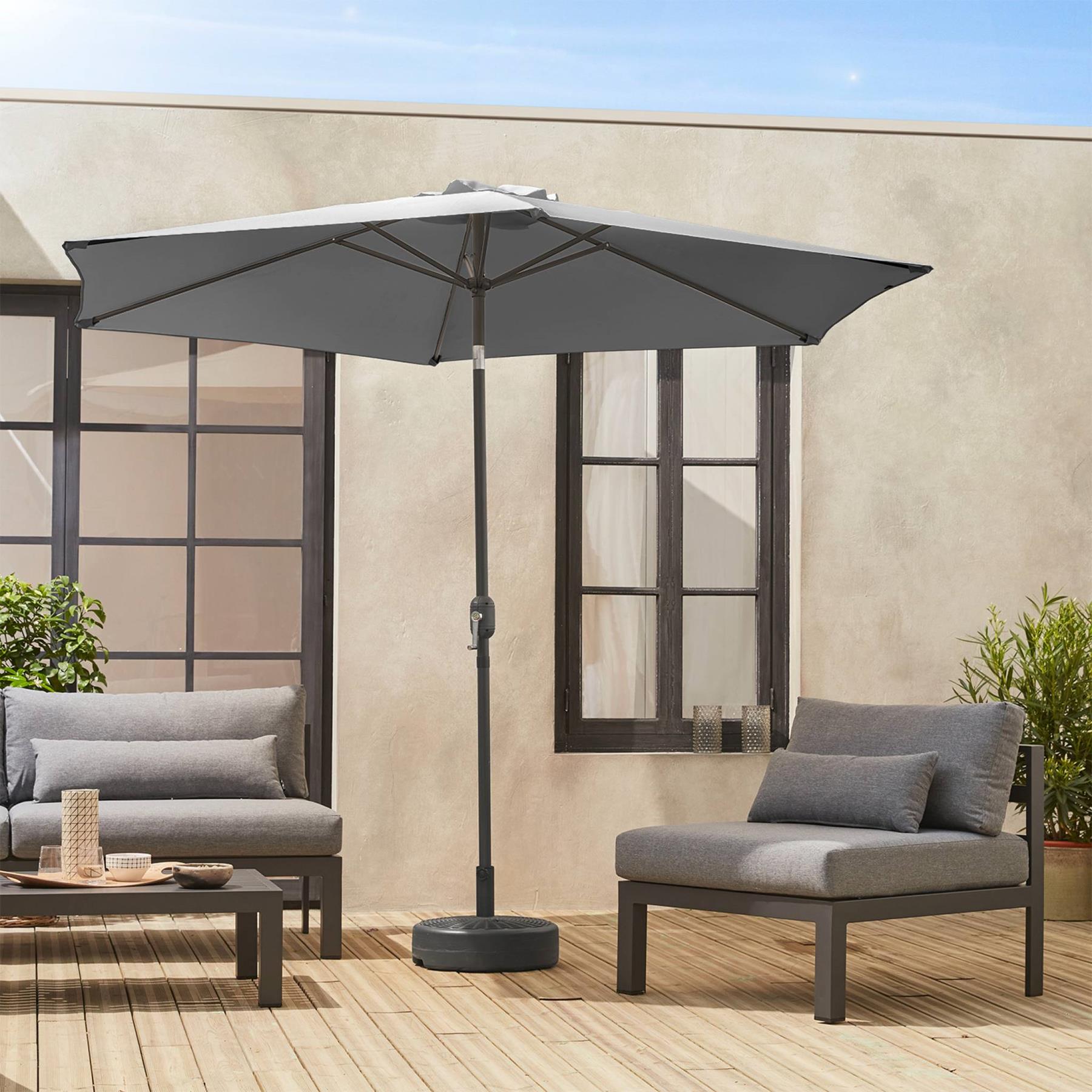 sweeek - 3m ronde parasol, paal met houteffect