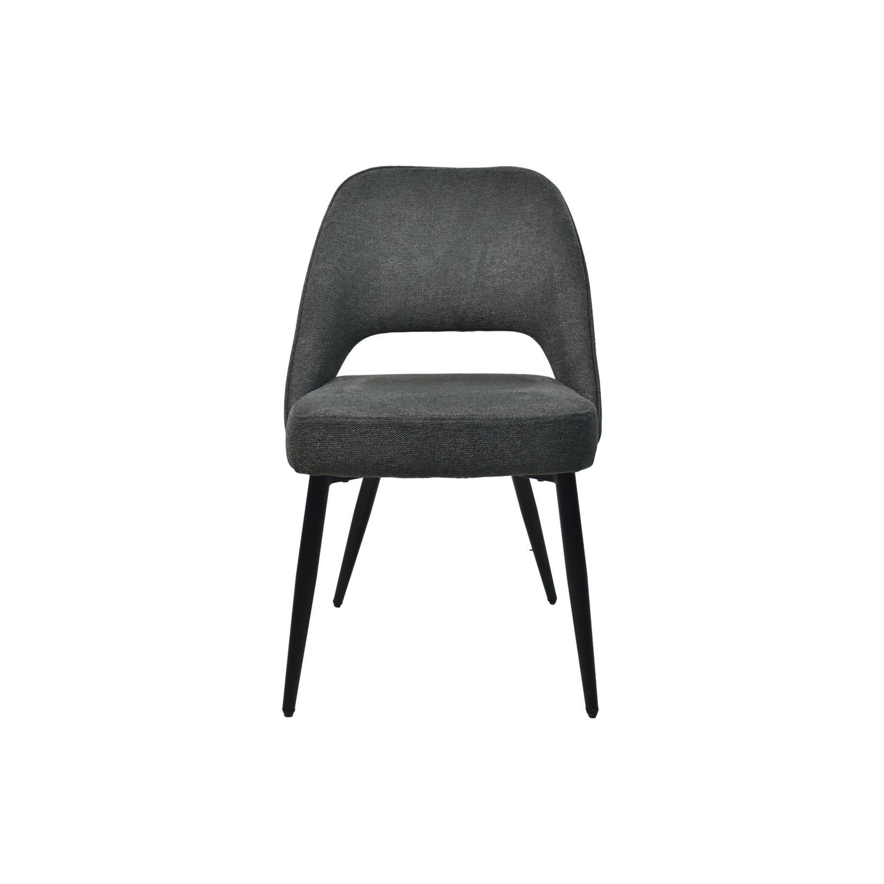 HSM - Eetkamerstoel Jenna - Set van 2 - 62x54x87 - Donker Grijs|zwart