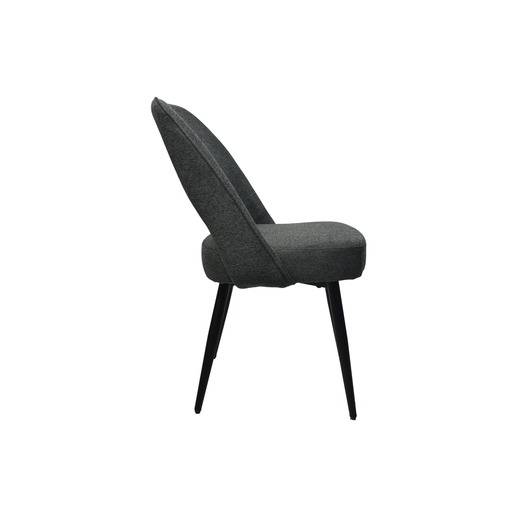 HSM - Eetkamerstoel Jenna - Set van 2 - 62x54x87 - Donker Grijs|zwart