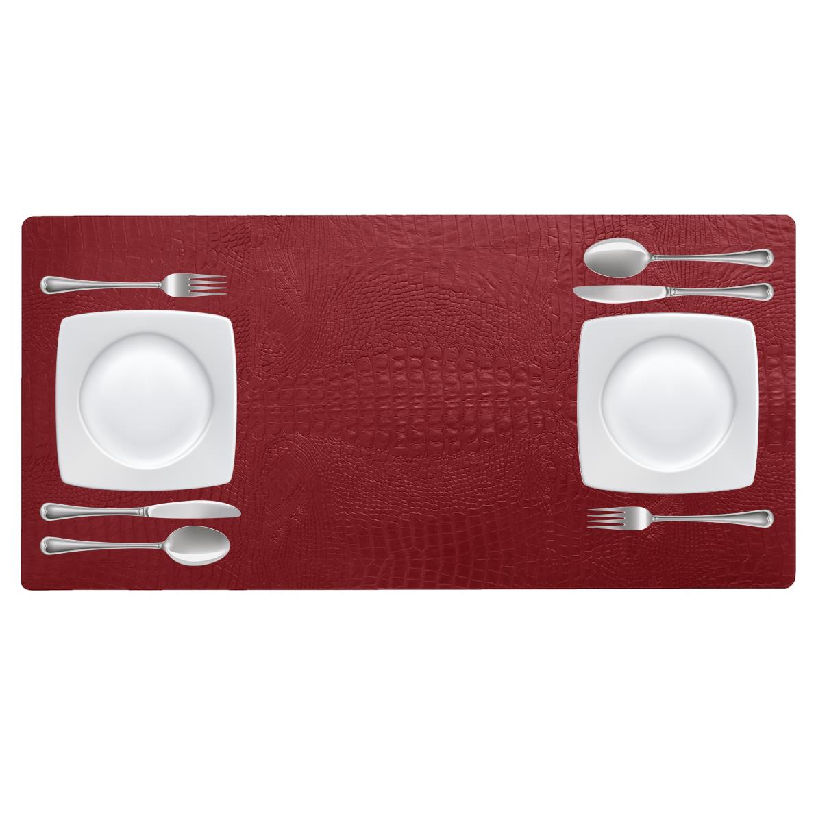 NOOBLU Tafelloper DUBL - Croco Ruby red -  95 cm,   set van 3