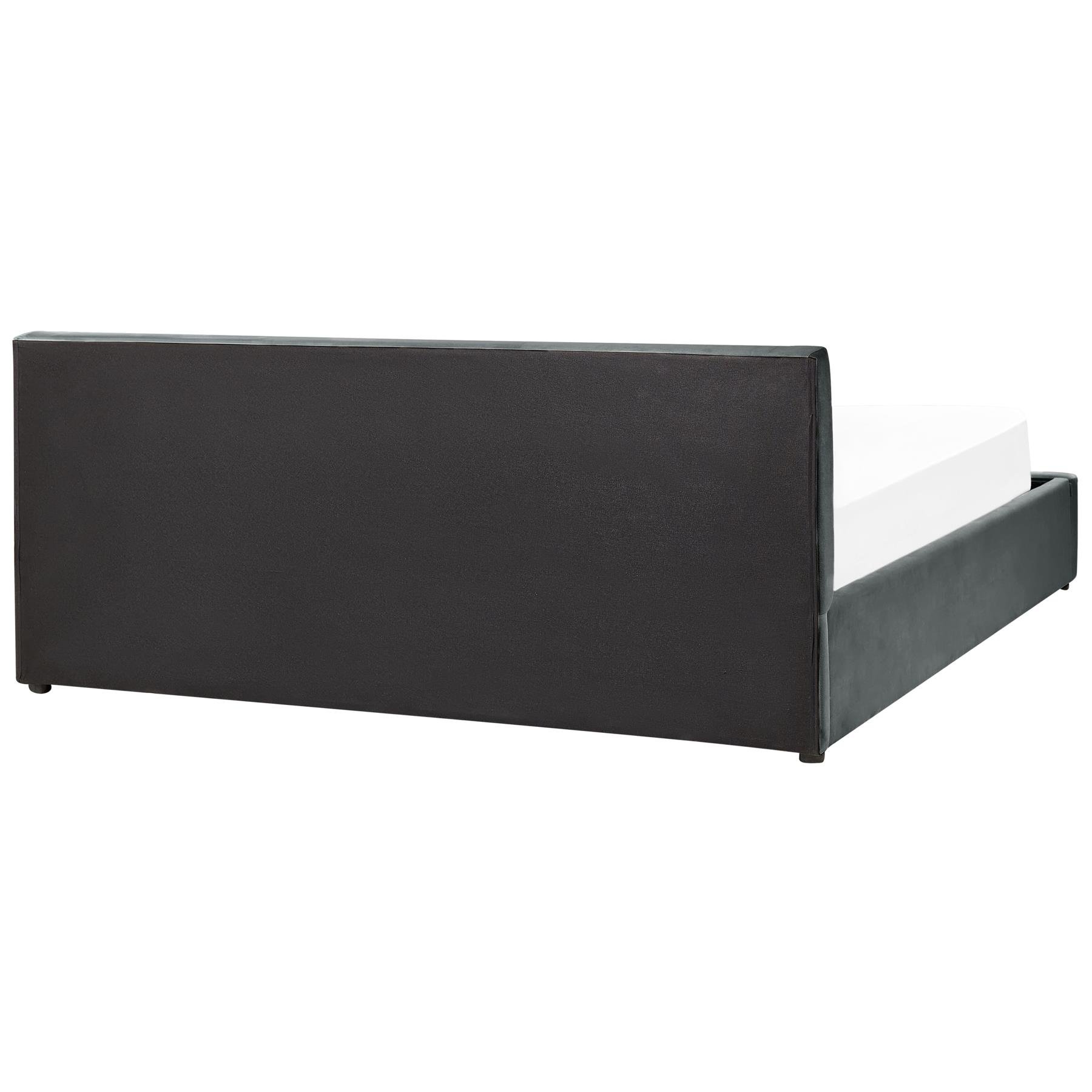 Beliani-BOUSSE-Tweepersoons boxspring-Grijs-180 x 200 cm-Fluweel