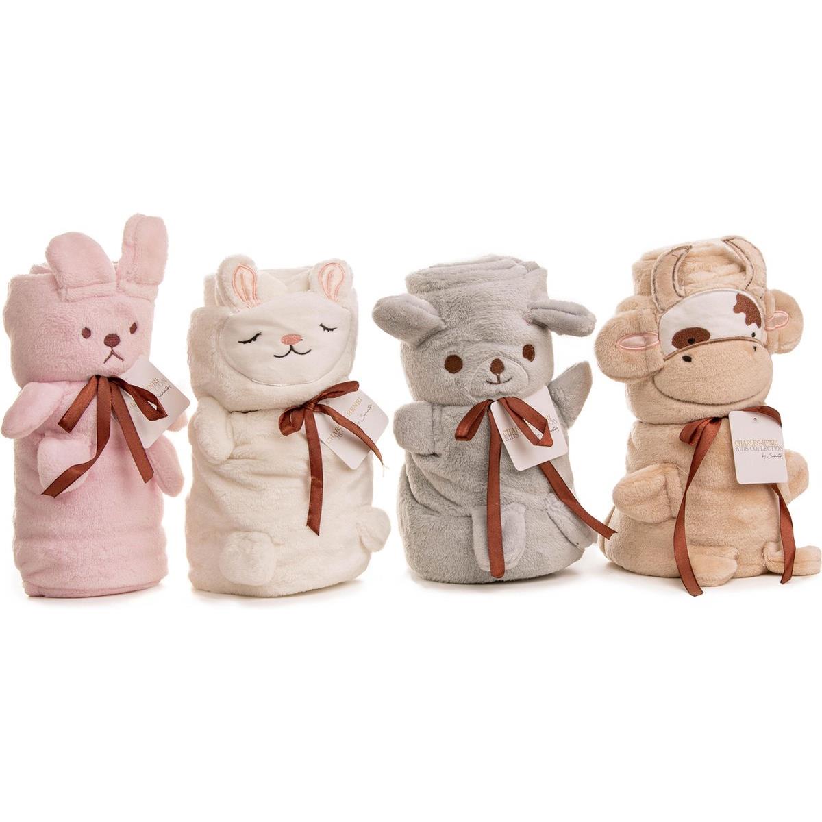 Elegance Baby|Kinder Flanel Fleece Knuffel Deken Konijn roze