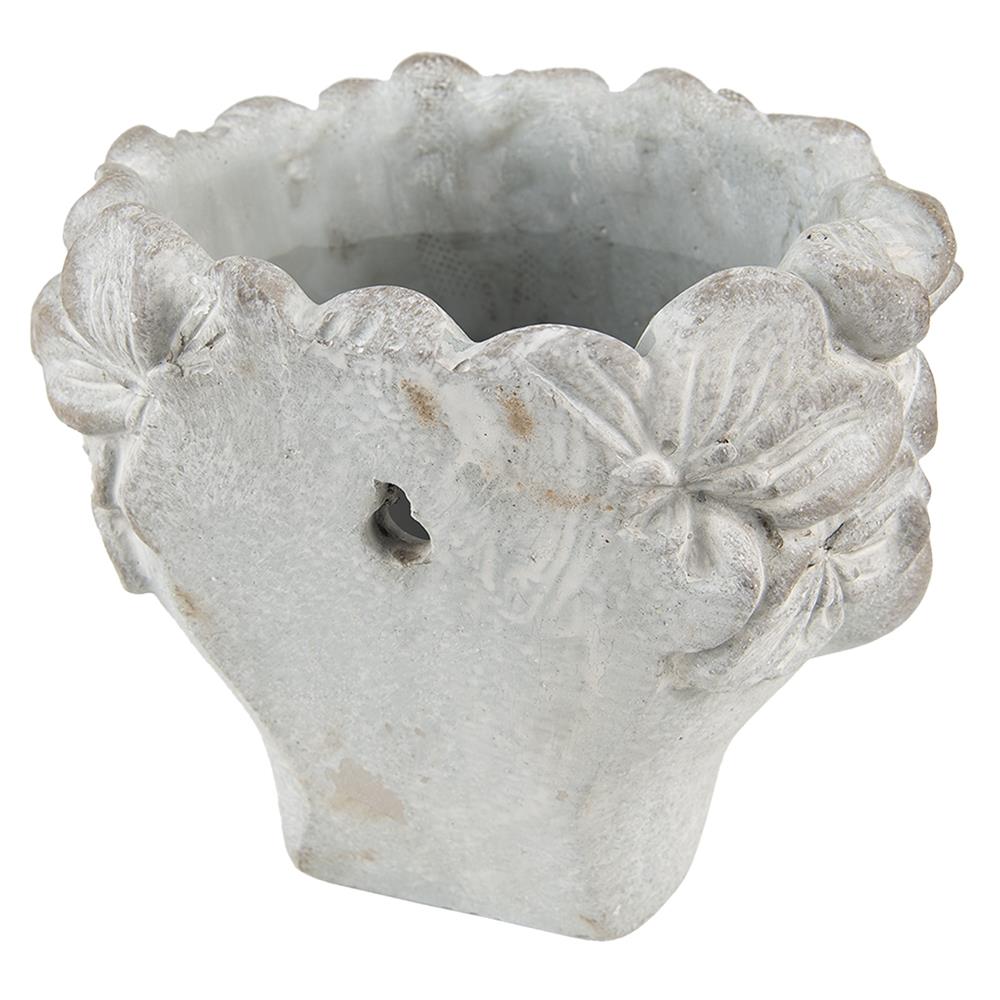 Clayre & Eef Bloempot Hoofd 20x18 cm Grijs Steen