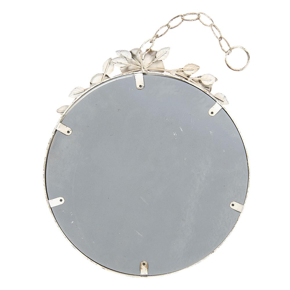 Clayre & Eef Spiegel  38x44 cm Goudkleurig Ijzer Hout Rond Grote