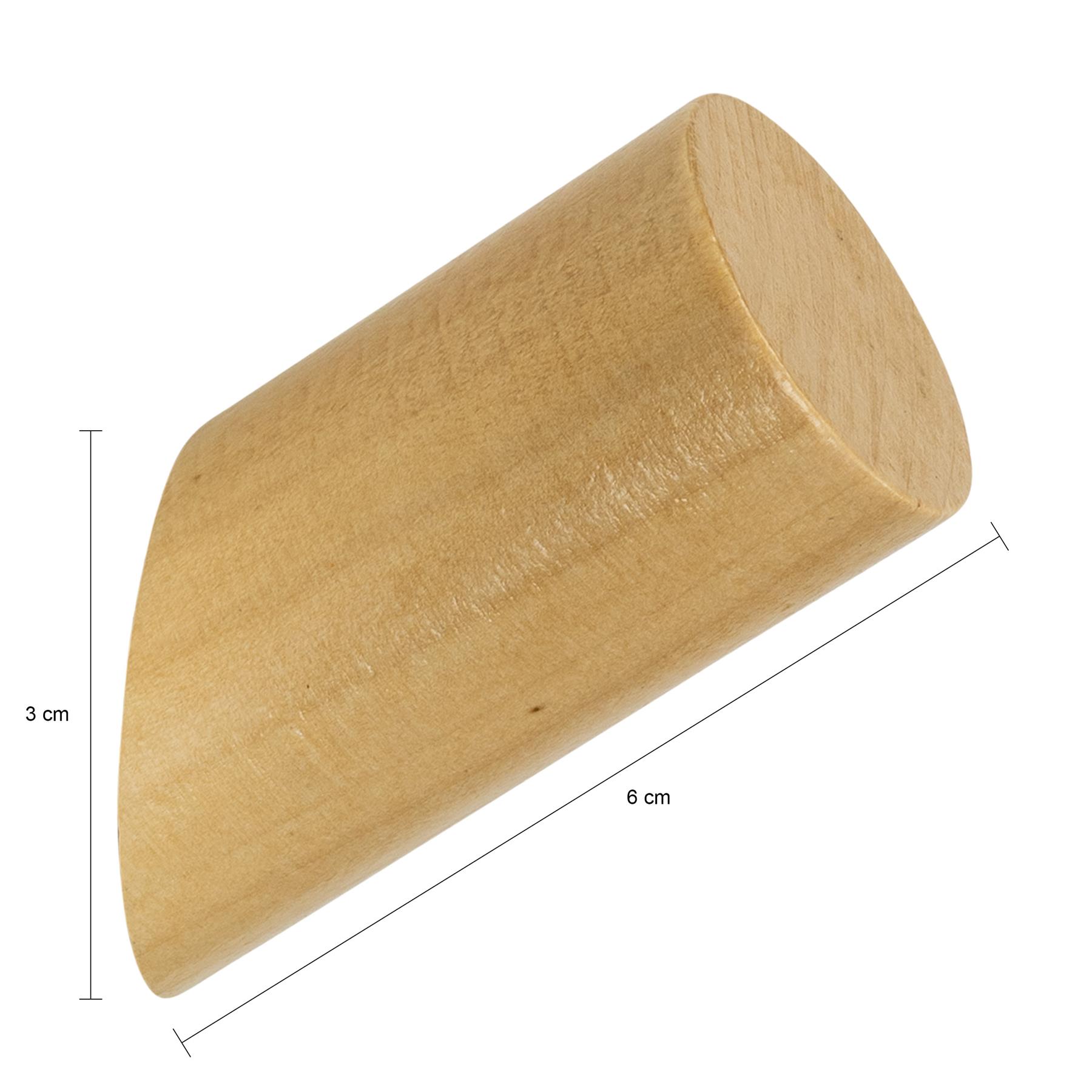 QUVIO Houten wand haakje - Licht bruin - S - Set van 2