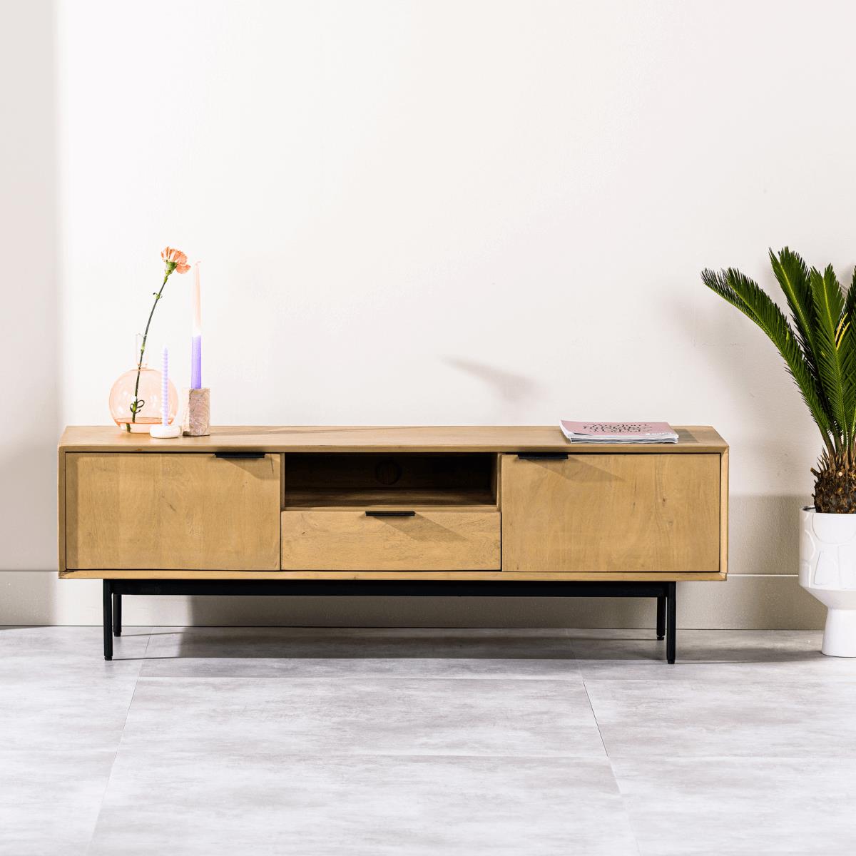 Vurna - Kapur tv-meubel 140 cm mango naturel