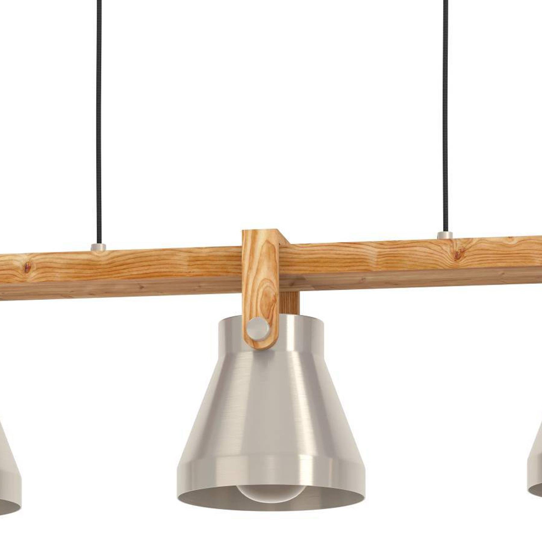 EGLO Cawton Hanglamp - E27 - 76 cm - Grijs|Bruin - Staal|Hout