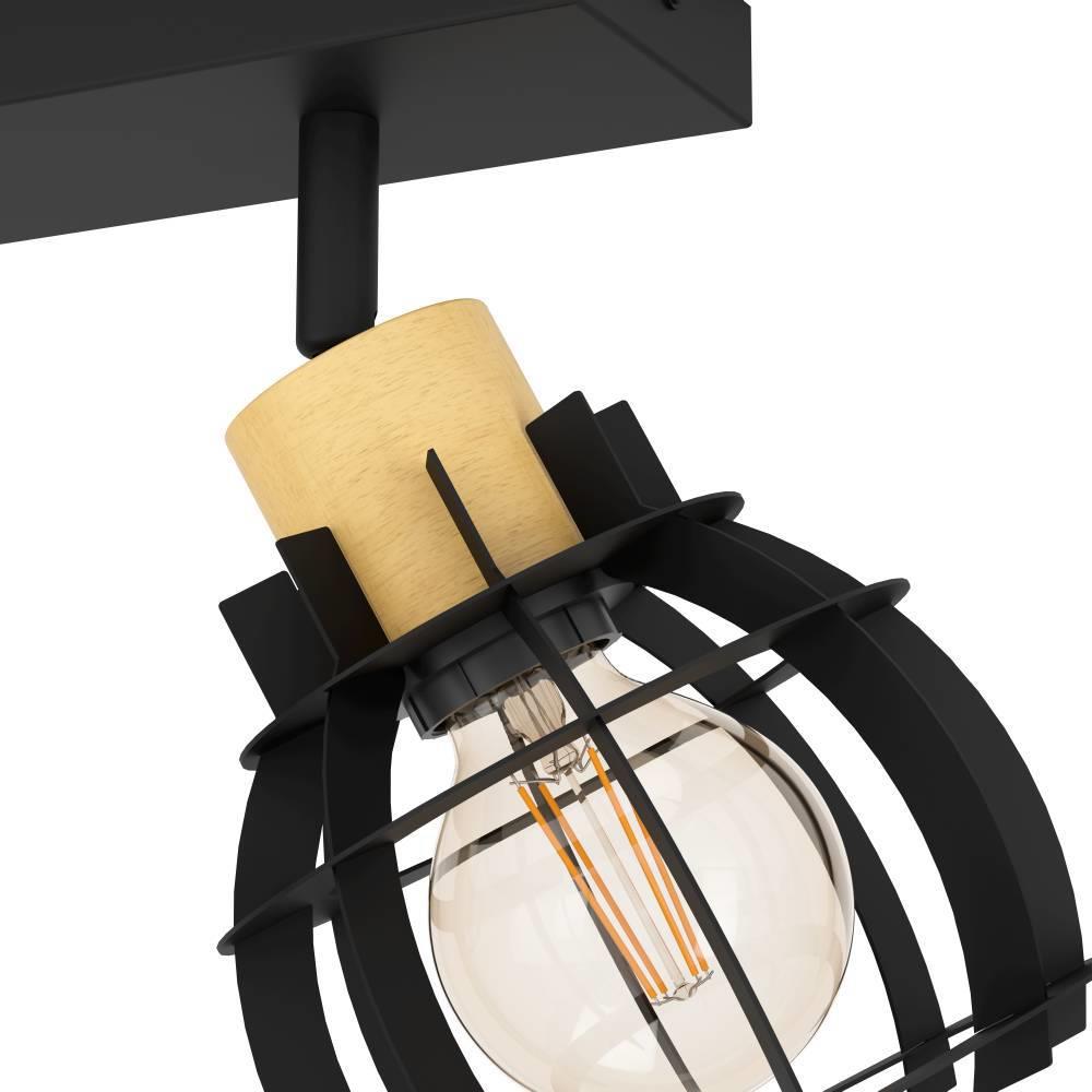 EGLO Stillington 1 Spot - E27 - 42 cm - Zwart|Bruin - Hout|Staal