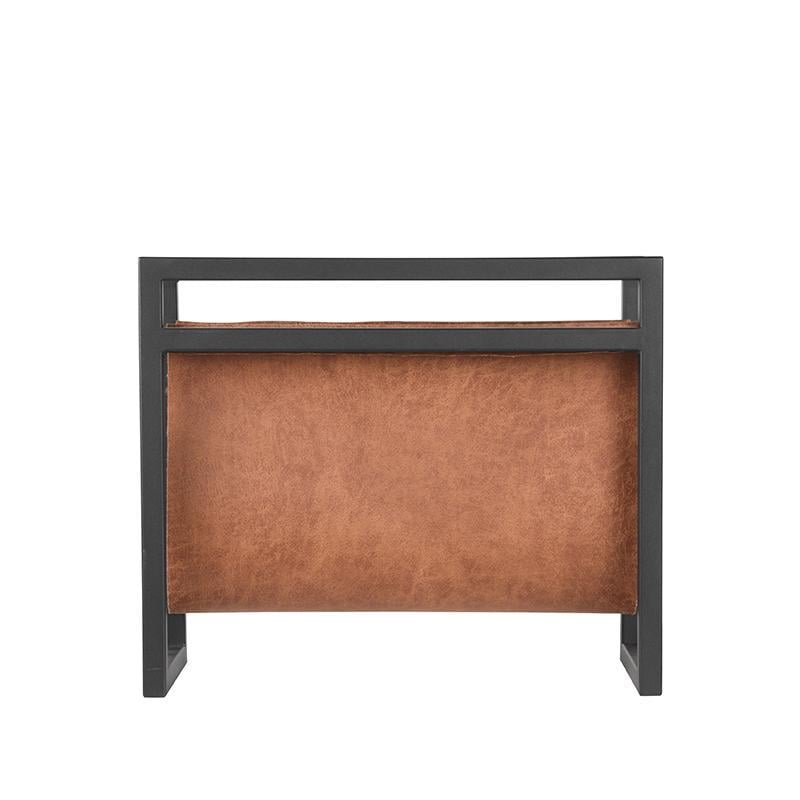 LABEL51 - Magazinehouder - Cognac Leder - Zwart Metaal