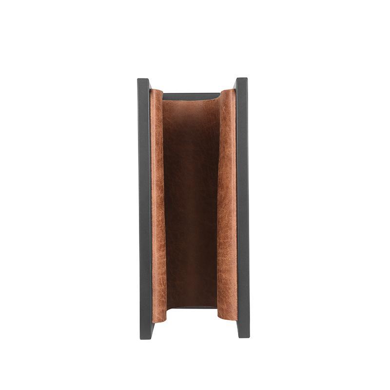 LABEL51 - Magazinehouder - Cognac Leder - Zwart Metaal