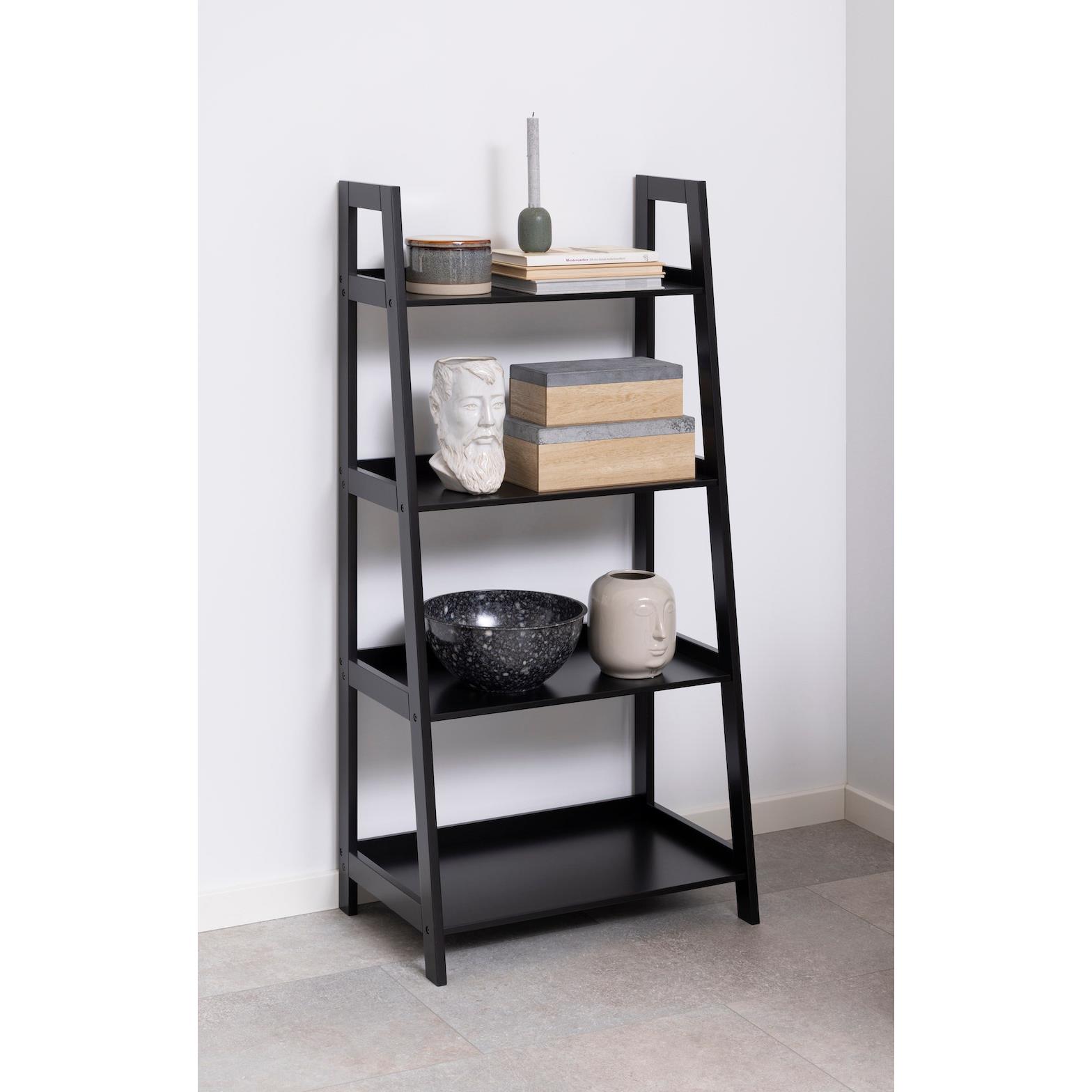 Lisomme Livia Houten Wandkast met 4 Planken - Zwart