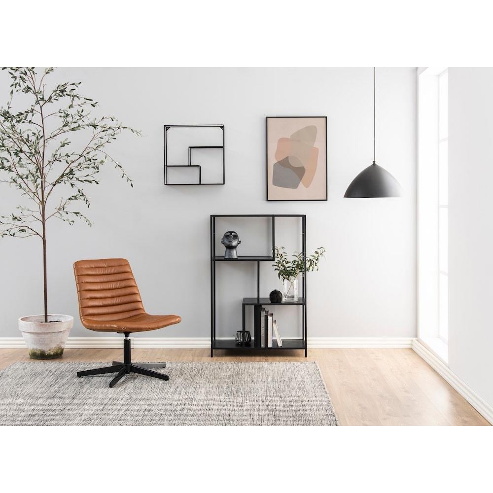 Lisomme Vic Boekenkast van Metaal en Hout - B 77 cm - Zwart
