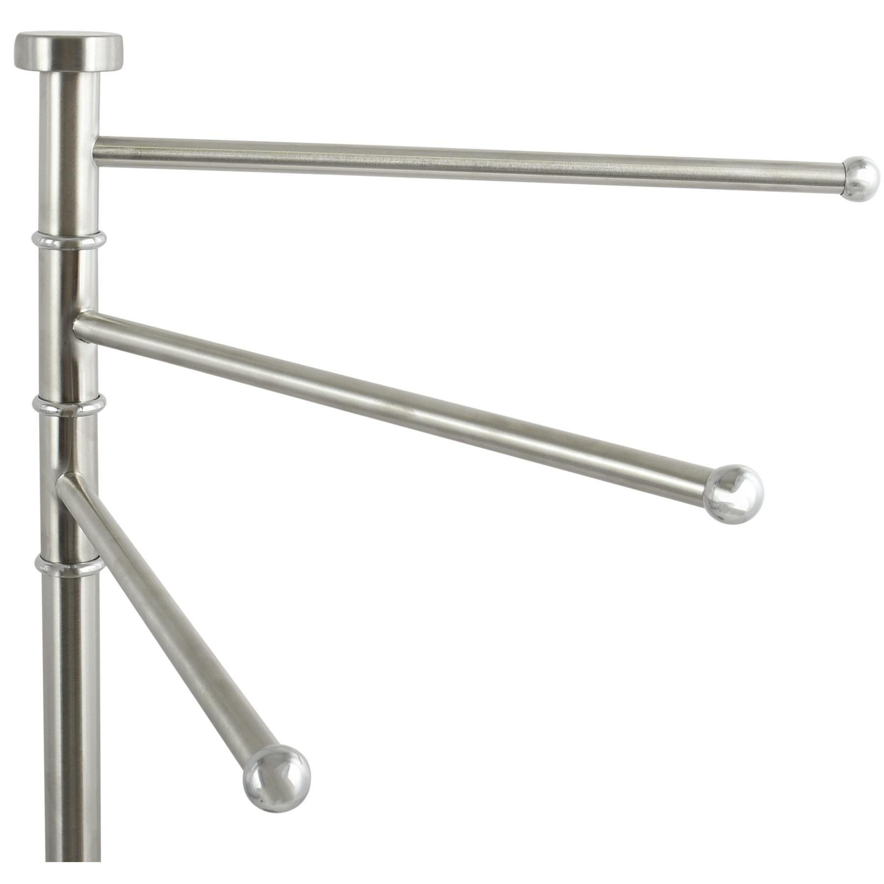 MSV Handdoeken rek badkamer - zilver chroom metaal - 33 x 89 cm