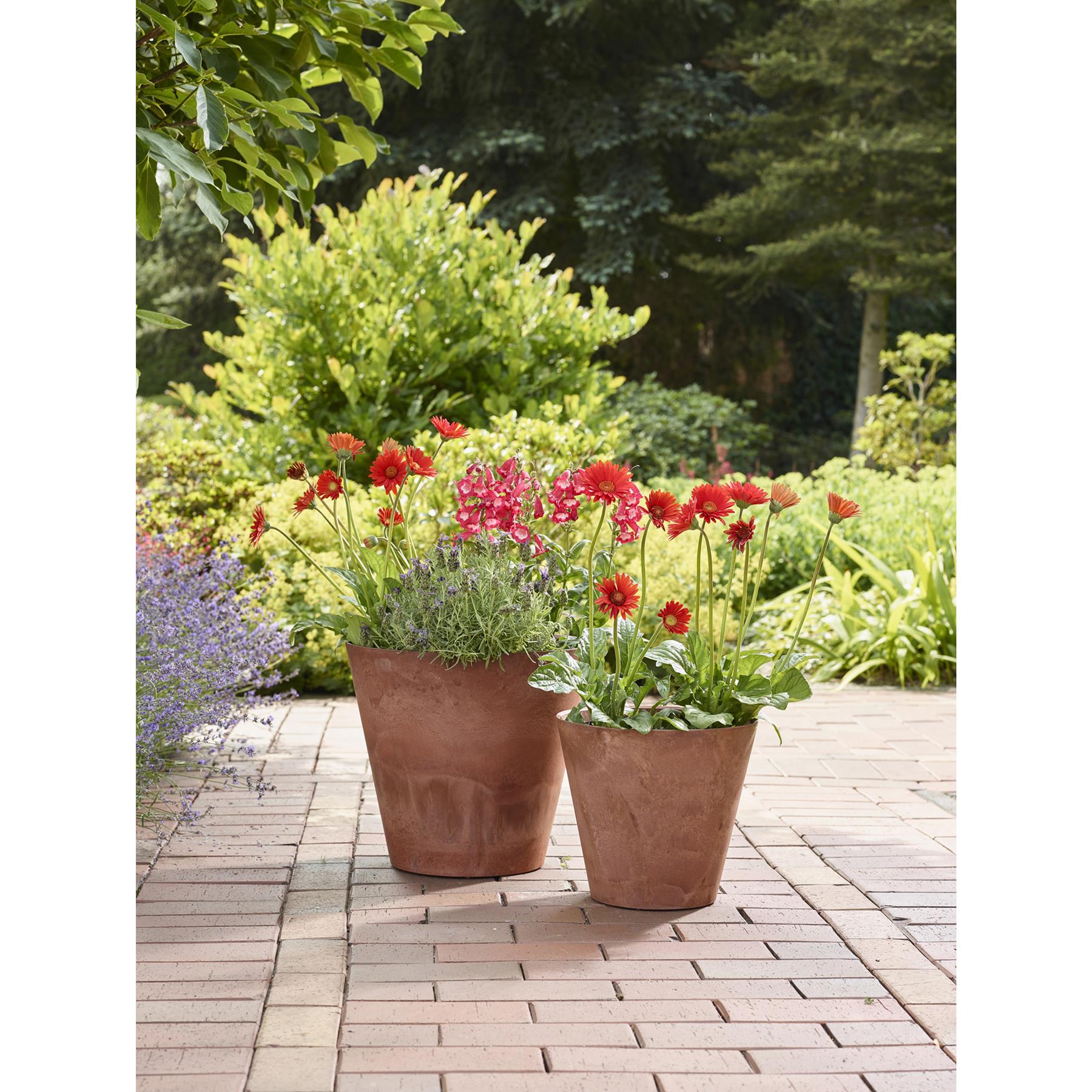 Ter Steege Plantenpot - natuursteenlook oranje - D22 x H20 cm