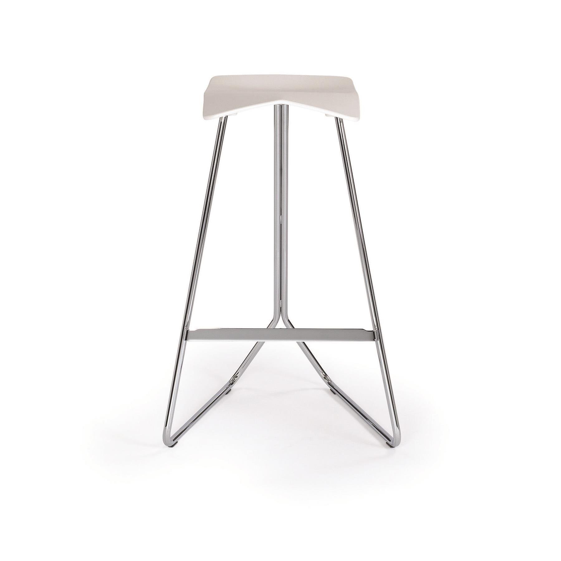 ClassiCon Triton barkruk 75cm chrome onderstel, witte zitting