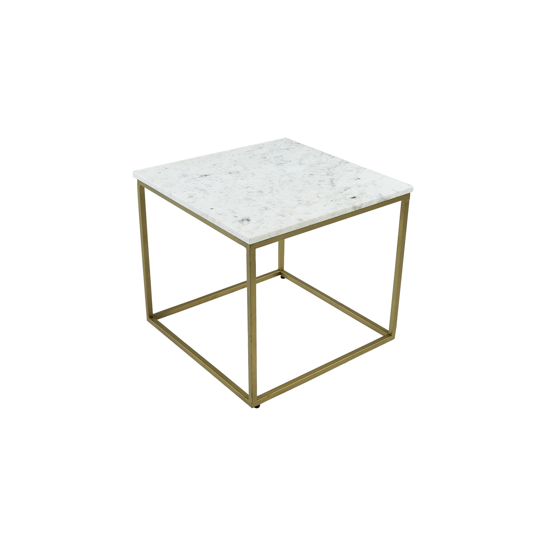 Kick bijzettafel Marble 50x50cm - Wit