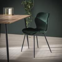 AnLi Style Stoel velvet ronde buis - groen velours