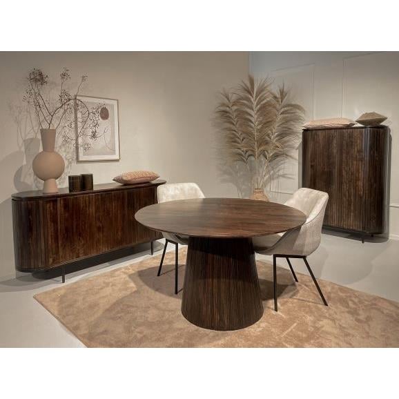 Livingfurn - Eetkamertafel Salvator Walnut 130cm - Mangohout