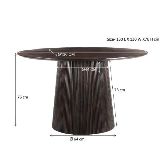 Livingfurn - Eetkamertafel Salvator Walnut 130cm - Mangohout