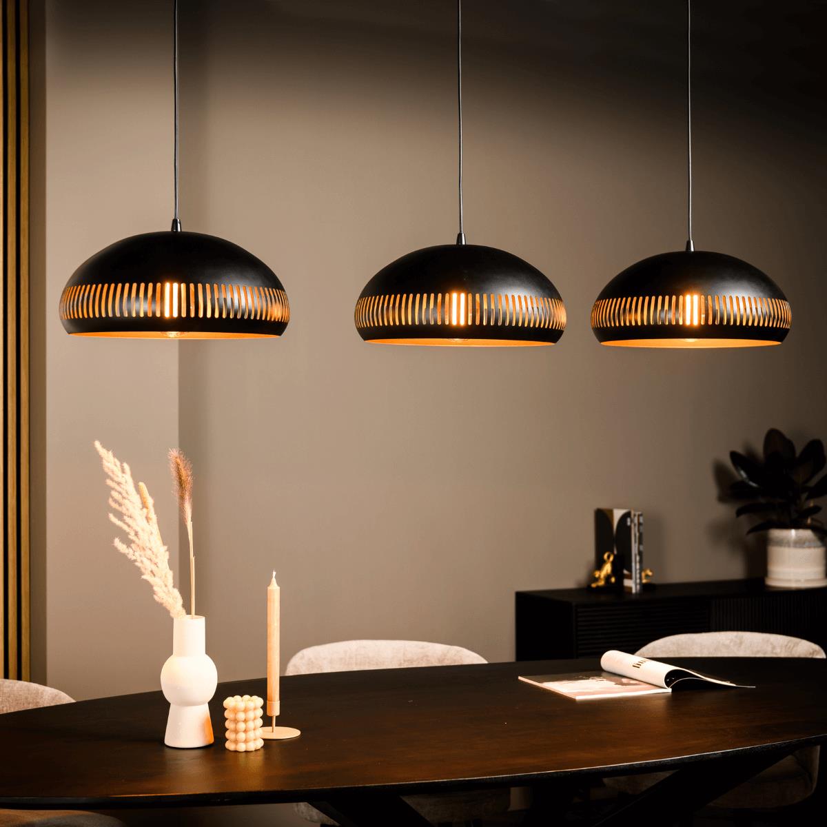 Vurna - Janelle hanglamp 3L 150 cm breed zwart