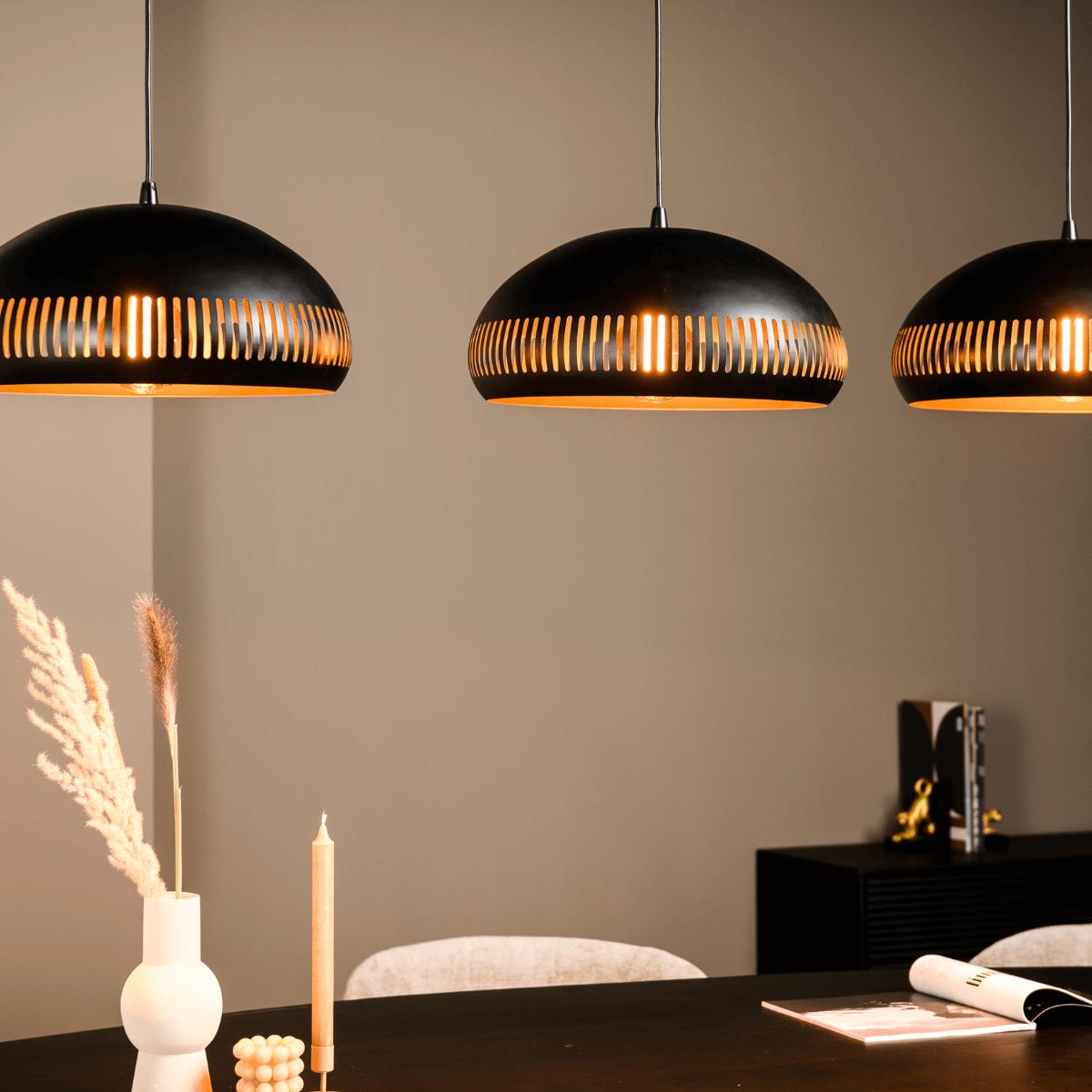 Vurna - Janelle hanglamp 3L 150 cm breed zwart