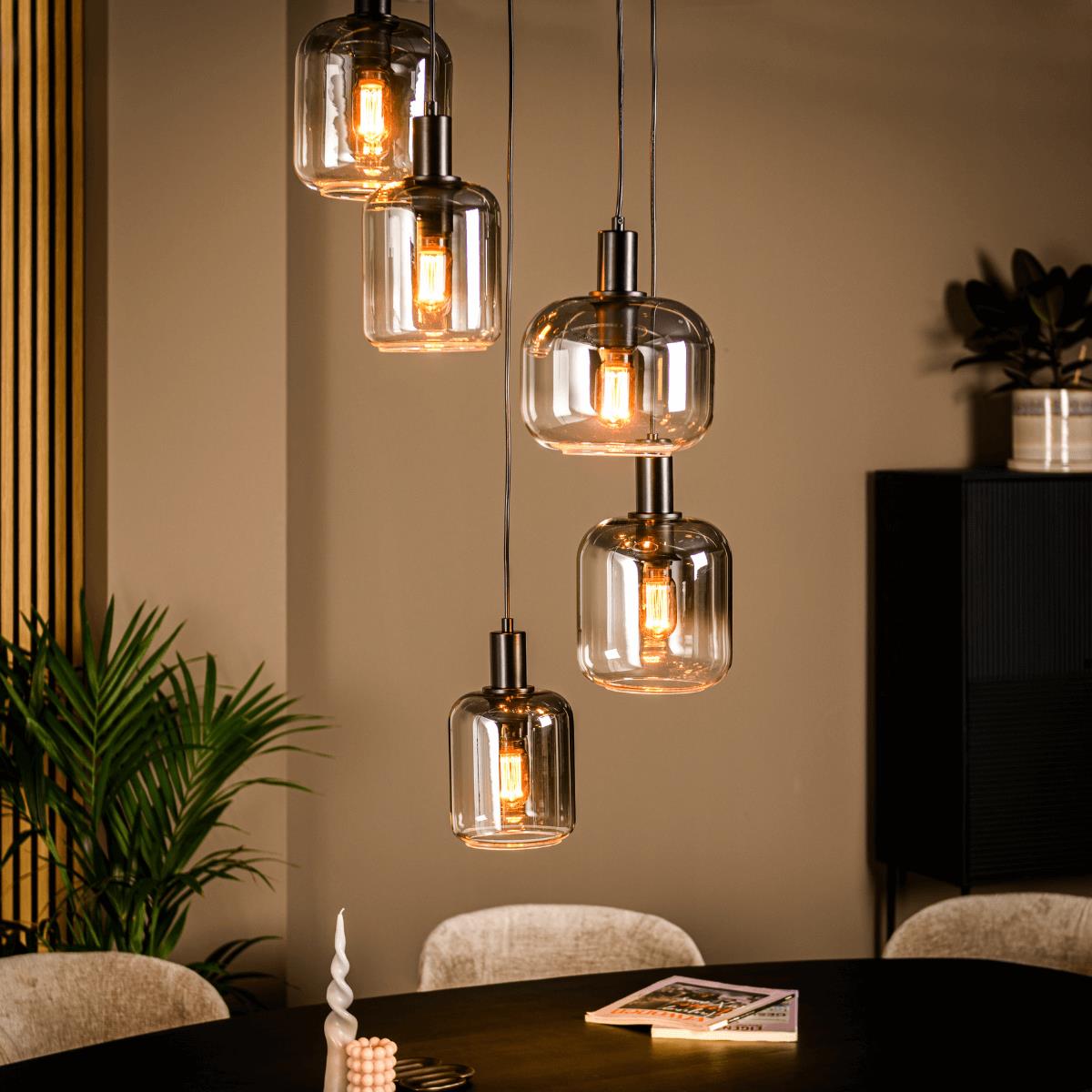 Vurna - Joséphine hanglamp smoke glas 5L