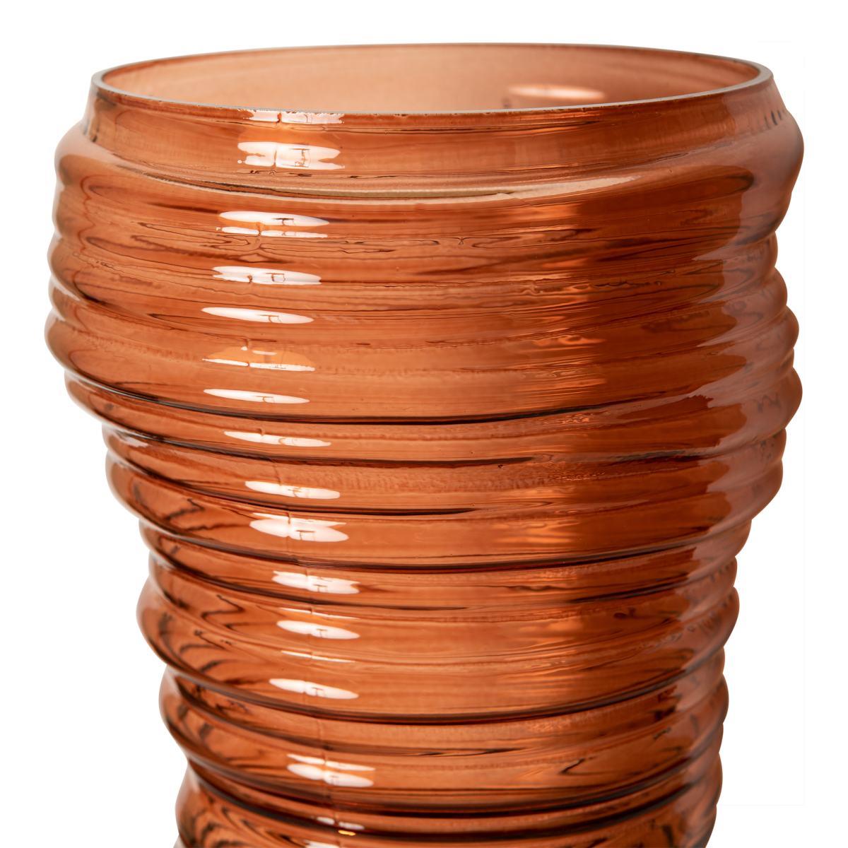 PTMD Lane Windlicht - 20x20x27 cm - Glas - Bruin