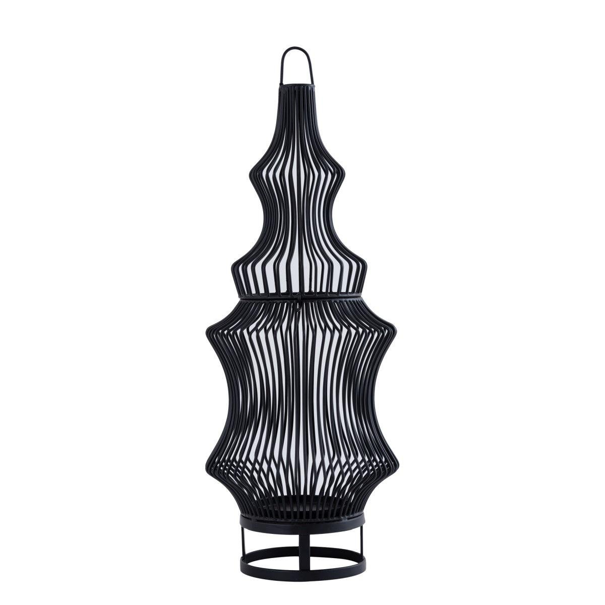 PTMD Tobin Lantaarn - 23x23x60 cm - Ijzer - Zwart