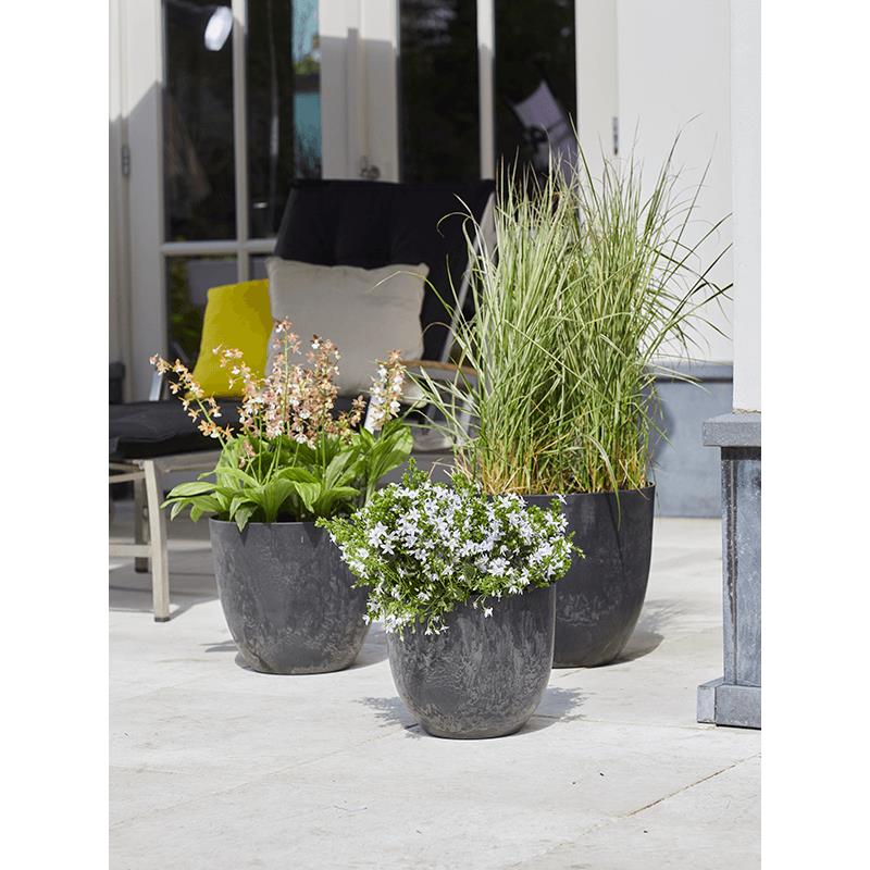 Artstone Bloempot Bola - 33x29 - Zwart