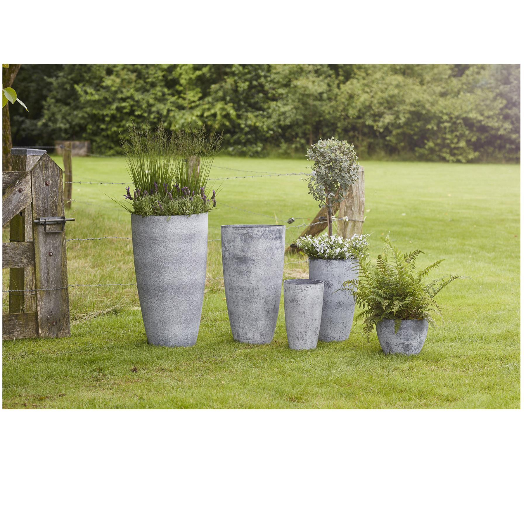 Ter Steege Bloempot schaal - kunststof - grijs - D35xH17 cm