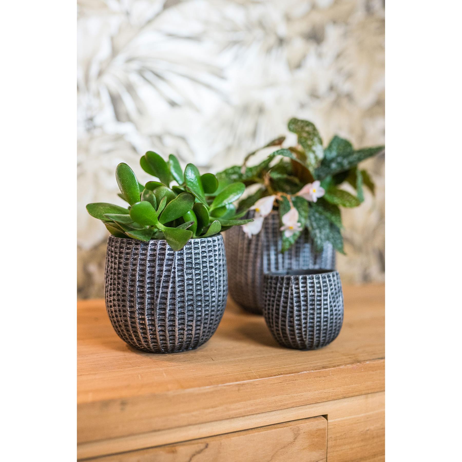 Ter Steege Plantenpot - binnen - zwart|metaal - D30|H26 cm