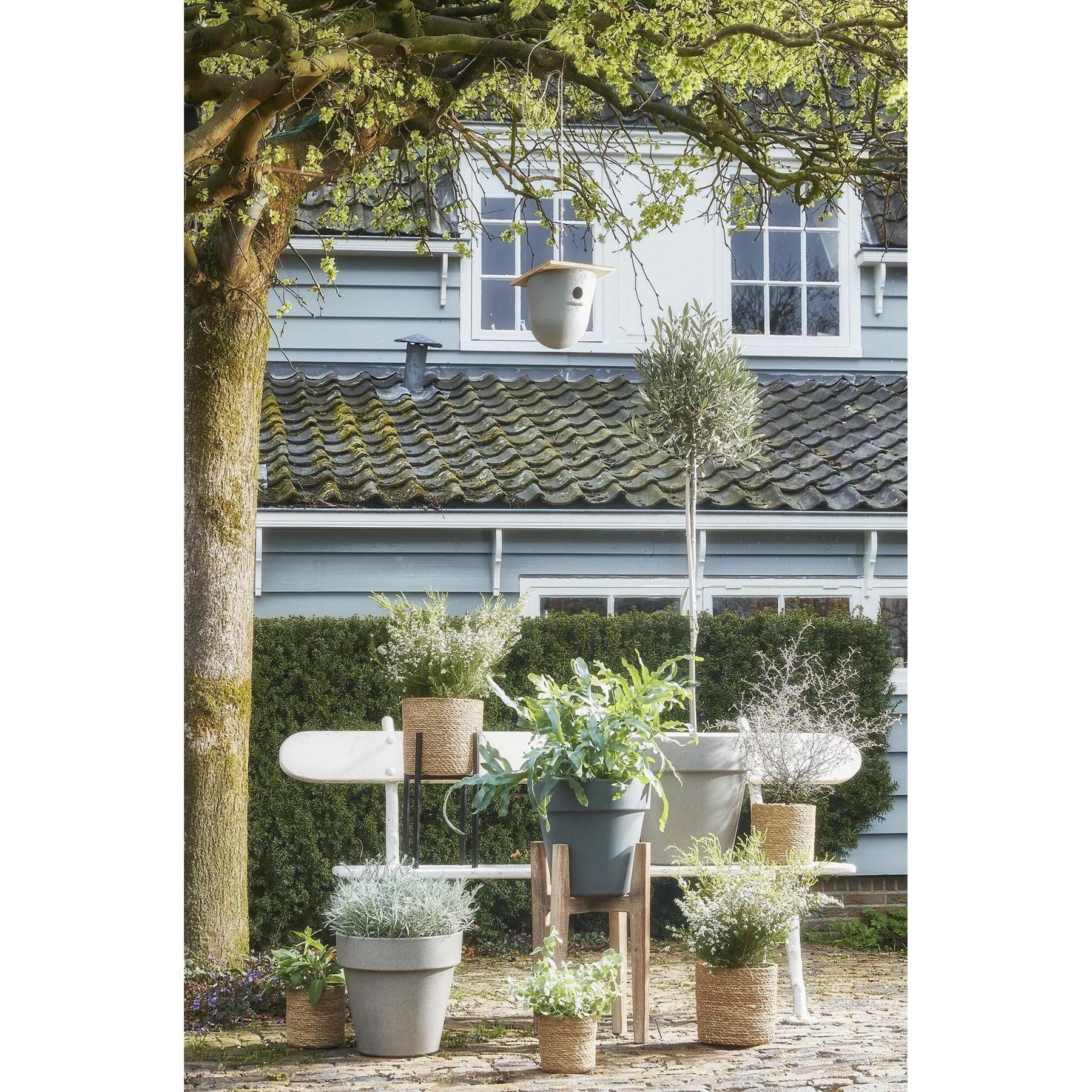 Mica Decorations Plantenpot - rotan - bruin - plantenmand - 16 x 16 cm