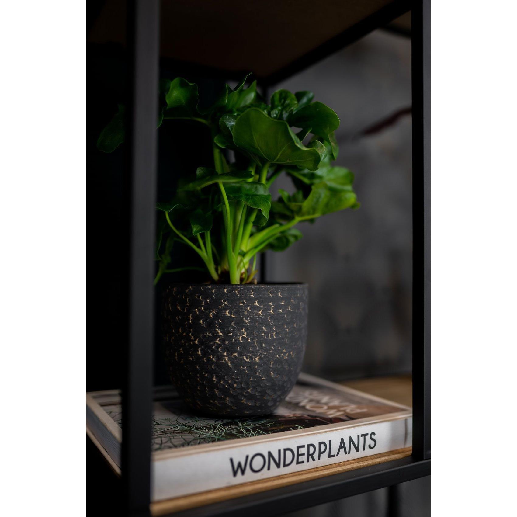 Ter Steege Plantenpot|Bloempot Lava Stone - zwart - D15 x H13 cm