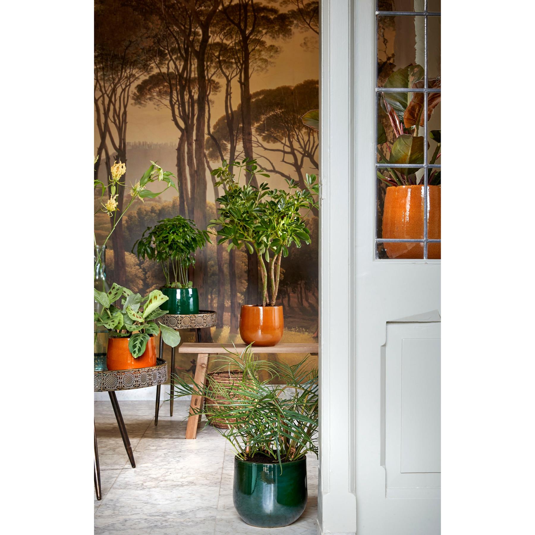Mica Decorations Plantenpot - keramiek - geel glans - D18|H16 cm