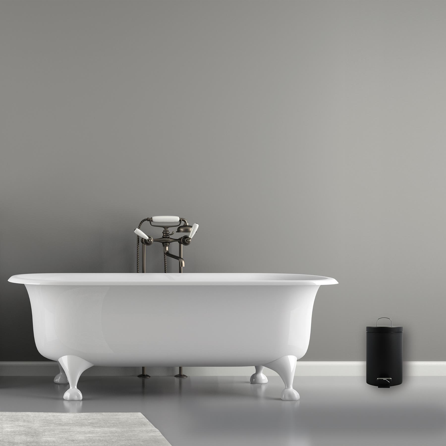MSV badkamer|toilet pedaalemmer - zwart - 5 liter - 20 x 28 cm