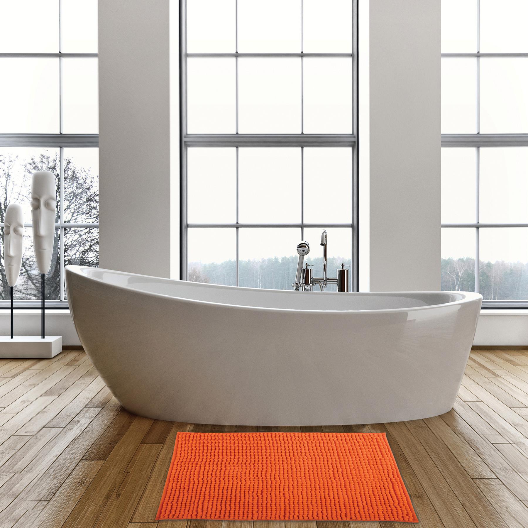 MSV Badkamerkleed|badmat voor op de vloer - oranje - 60 x 90 cm