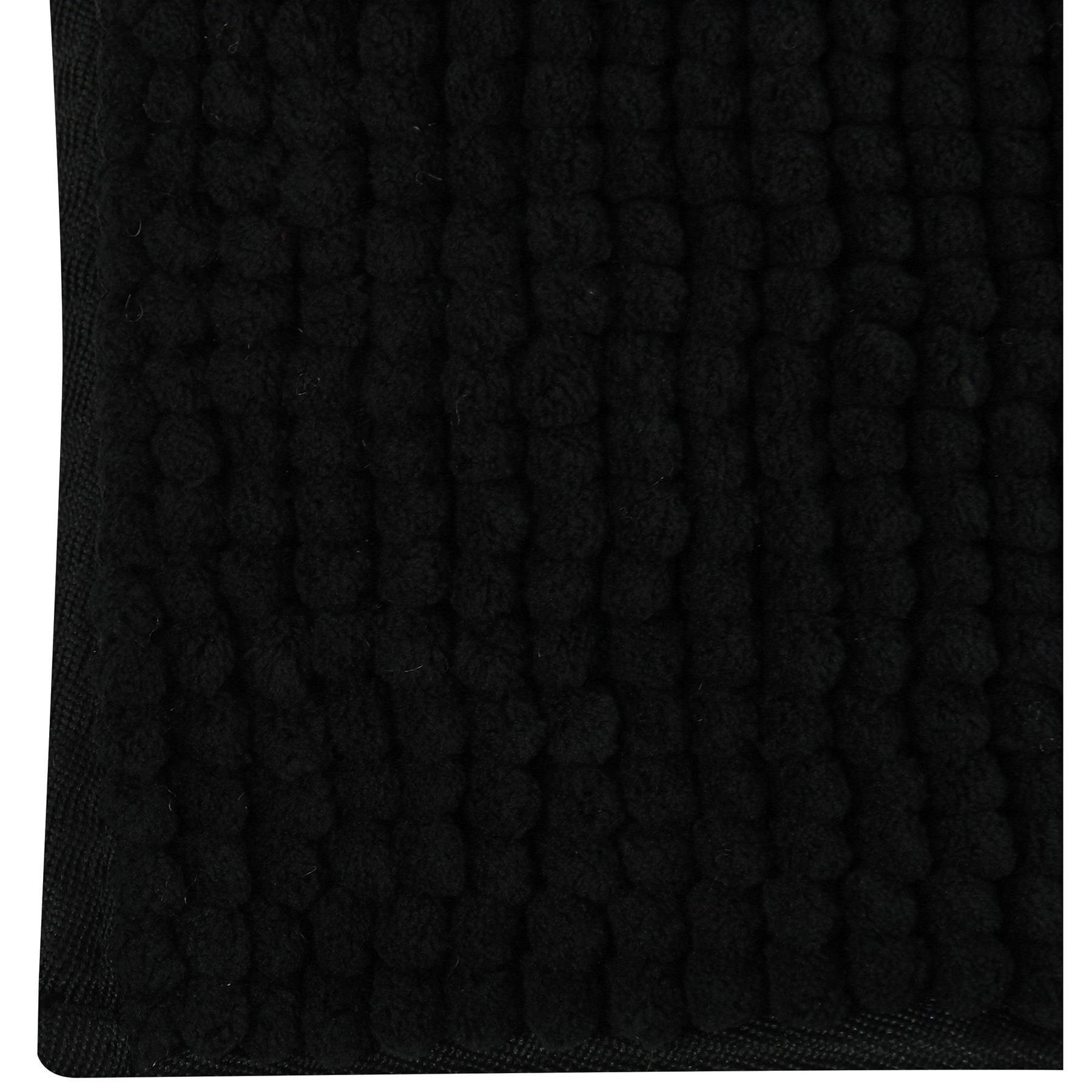 MSV Badkamerkleed|badmat voor op de vloer - zwart - 60 x 90 cm
