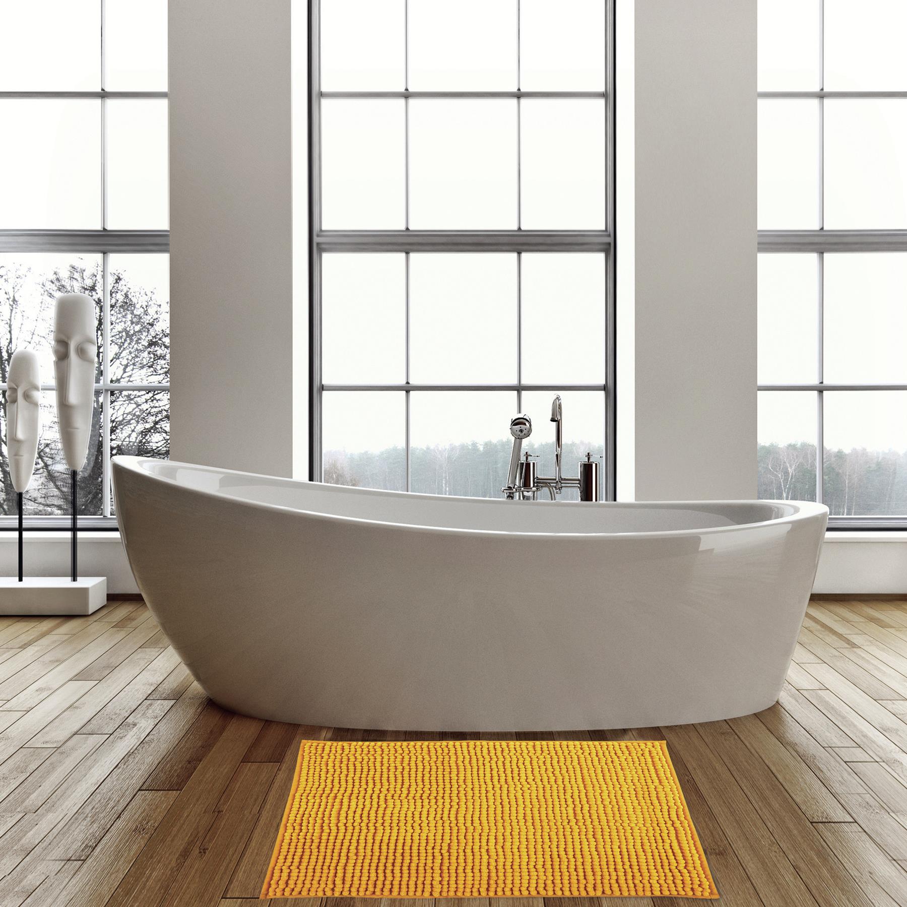 MSV Badkamerkleed|badmat voor op de vloer - saffraan geel - 60 x 90 cm