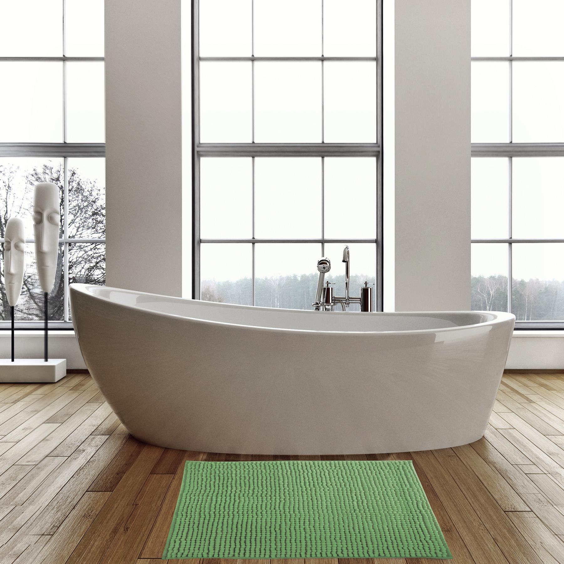 MSV Badkamerkleed|badmat voor op de vloer - groen - 60 x 90 cm